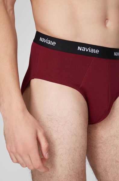 Stylish men's slip-on shorts with a standard fit (2 pcs.) Bordeaux/charcoal melange Naviale MU202-01, бордо/темно-серый меланж, L