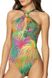 Green one-piece swimsuit Deloris Jasmine 6529/30, Green, 70B