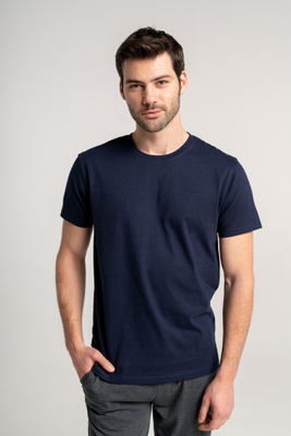 Бавовняна чоловіча футболка темно синя Naviale 100020, Темно-синій, M