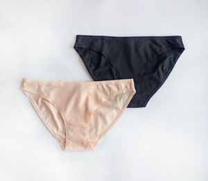 Cream/black cotton panties (2pcs) 129 C COTTON Kleo, COLOR MIX, L