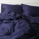 Комплект постельного белья темно-синий из поплина, полуторный