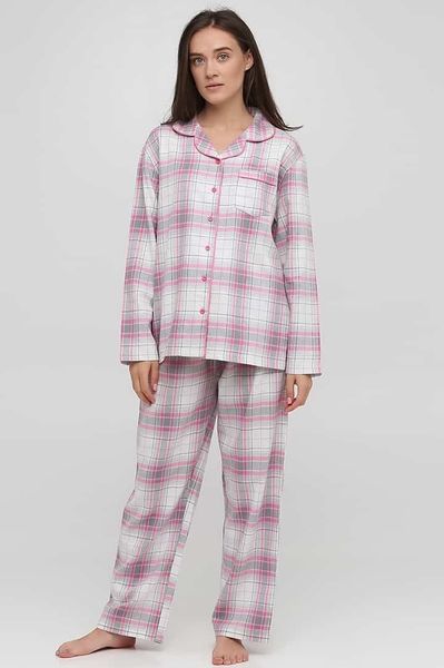 Хлопковая фланелевая пижама розовая клетка DREAMS Naviale LS.04.001