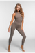 Leggings (leggings) made of sports microfiber with a high corrective fit gray-brown Clavel Luna LS005b, Серо-коричневый, S