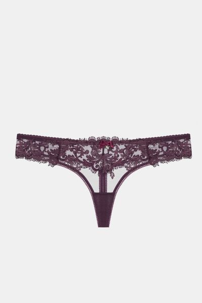 Thong panties with medium rise blackberry from the limited line TEATRO Kleo 3426, L