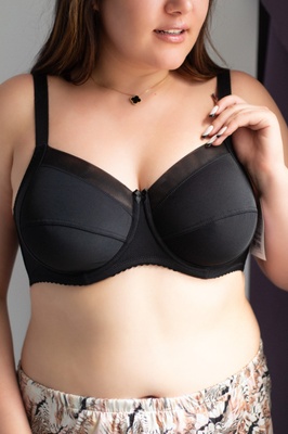 Bra with soft cups and side support black NANA 154500, Чорний, 85D