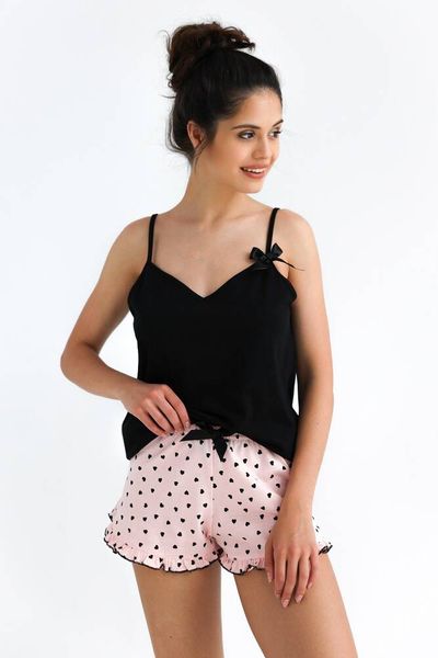 Cotton pajamas (T-shirt + shorts) black Mellissa Sensis S2020210, Black, M