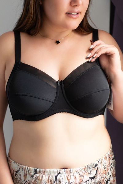 Bra with soft cups and side support black NANA 154500, Чорний, 85D