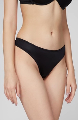 Women's Thong Panties Regular Fit black Functional Micro Naviale LU130-01, Black, L