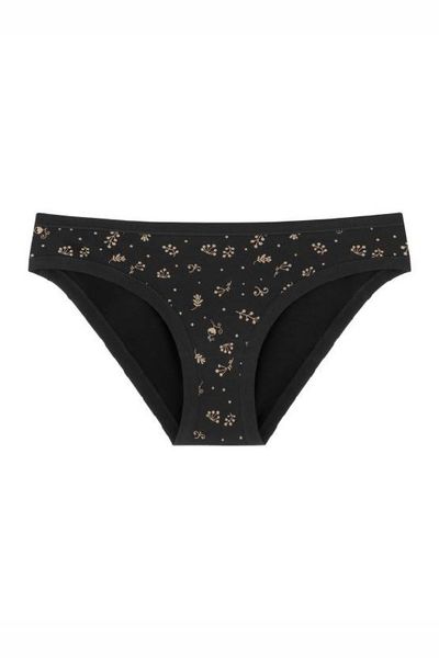 Cotton slip briefs black branches 200-30 Obrana, Чорний, 46