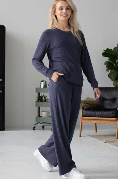 Women's home suit in polar night color Naviale Viscose LH502-01, Navy blue