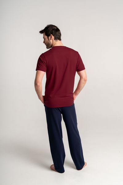 Хлопковая мужская футболка бордовая Naviale 100020, Бордовый, M