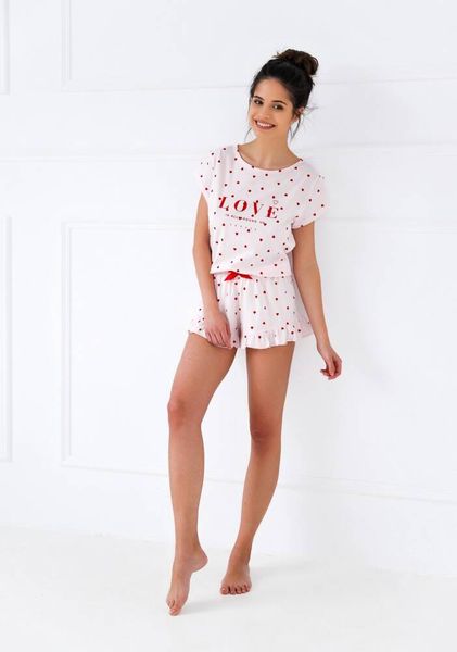 Cotton pajamas (T-shirt + shorts) white Love is All Sensis S2020203, White