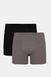 Комфортные мужские трусы-шорты средней длины (2шт.) черный/темно-серый меланж Naviale MU221-01, черный/темно-серый меланж, M